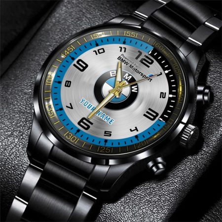 BMW Motorsport Car Personalized Black Stainless Steel Hand Watch For Fan