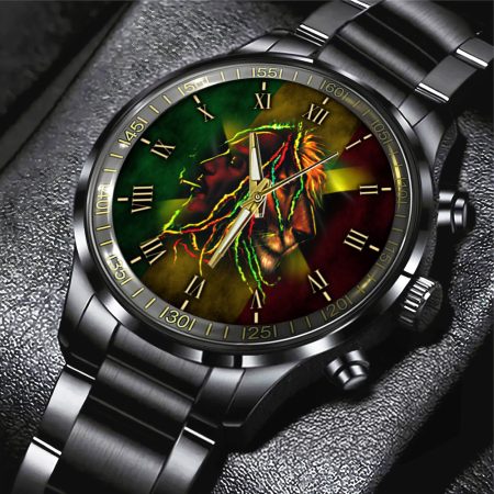 Bob Marley Music Black Stainless Steel Watch Gift For Fan
