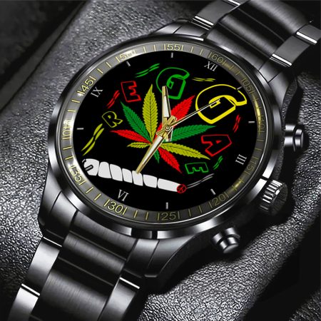 Bob Marley Music Black Stainless Steel Watch Gift For Fan