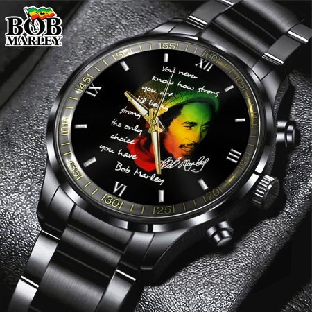 Bob Marley Music Black Stainless Steel Watch Gift For Fan