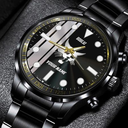 Bobcat Tractor Personalized Black Hand Watch Gift For Fans