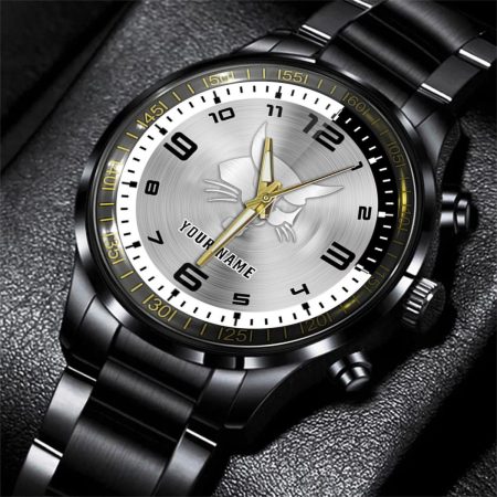 Bobcat Tractor Personalized Black Stainless Steel Hand Watch For Fan
