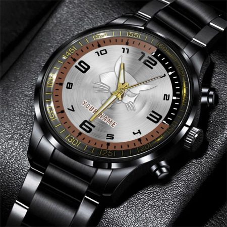 Bobcat Tractor Personalized Black Stainless Steel Hand Watch For Fan