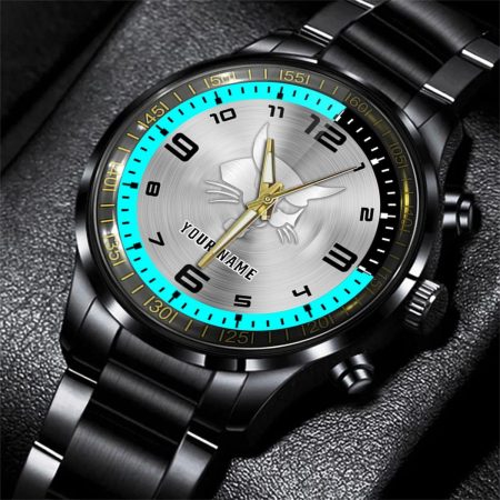 Bobcat Tractor Personalized Black Stainless Steel Hand Watch For Fan