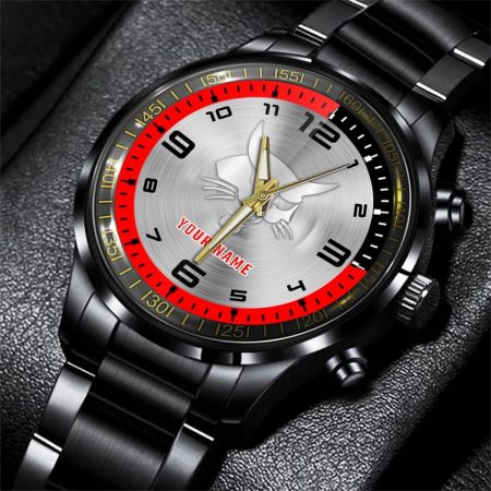 Bobcat Tractor Personalized Black Stainless Steel Hand Watch For Fan