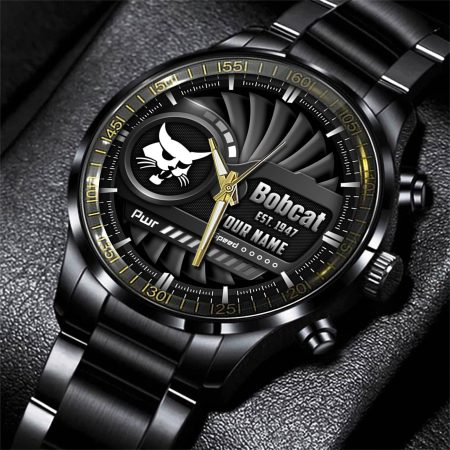 Bobcat Tractor Personlazied Black Fashion Hand Watch Gifts For Dad