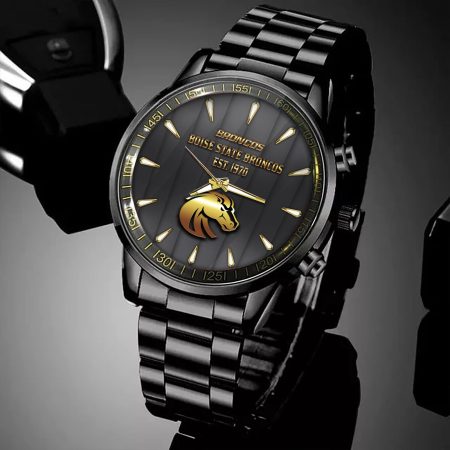 Boise State Broncos NCAA Personalized Black Hand Watch For Fans