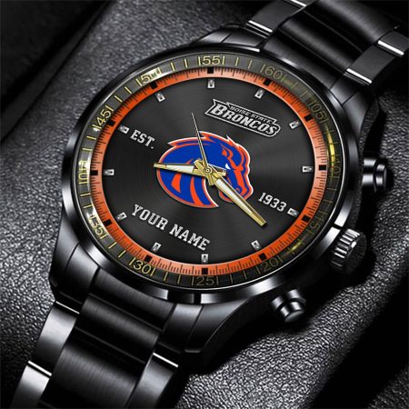 Boise State Broncos NCAA Personalized Black Style Hand Watch Gifts For Fan