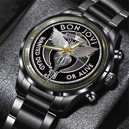 Bon Jovi Music Black Stainless Steel Watch Gift For Fan