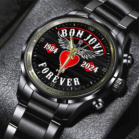 Bon Jovi Music Black Stainless Steel Watch Gift For Fan