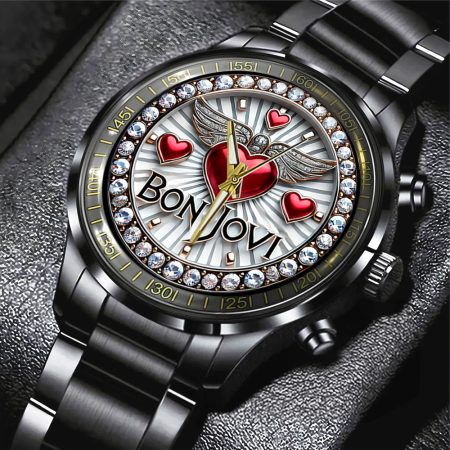 Bon Jovi Music Black Stainless Steel Watch Gift For Fan
