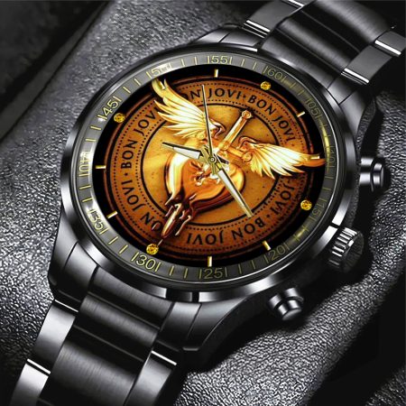 Bon Jovi Music Black Stainless Steel Watch Gift For Fan