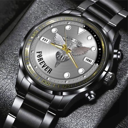 Bon Jovi Music Black Stainless Steel Watch Gift For Fan