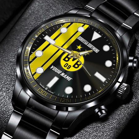 Borussia Dortmund Bundesliga Personalized New Black Hand Watch Gift For Fans