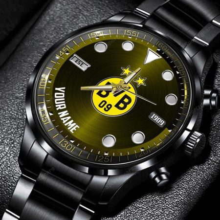 Borussia Dortmund Bundesliga Personalized New Black Hand Watch Gift For Fans