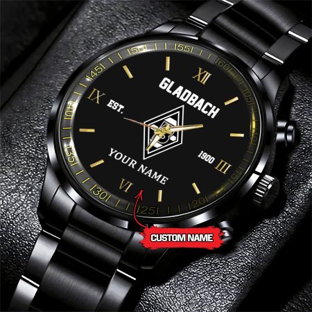 Borussia Mönchengladbach Bundesliga New Personalized Black Stainless Steel Watch Gifts For Fans