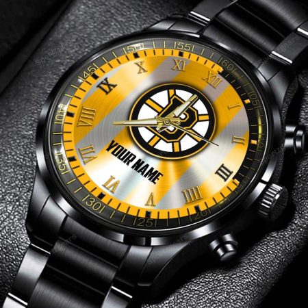 Boston Bruins NHL Personalized New Black Hand Watch Gift For Fans