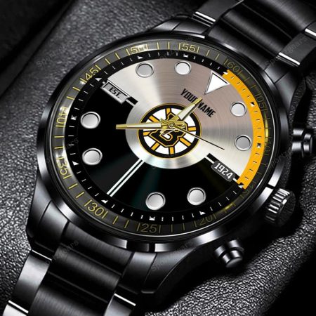 Boston Bruins NHL Personalized New Black Hand Watch Gift For Fans