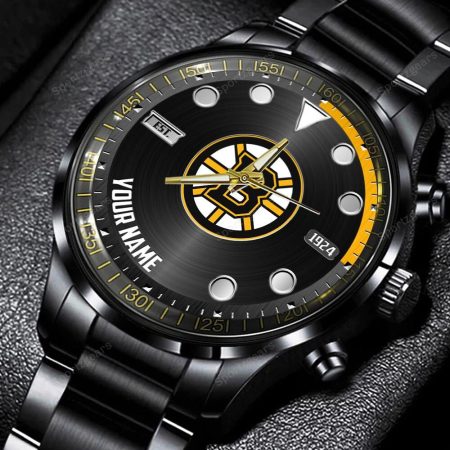Boston Bruins NHL Personalized New Black Hand Watch Gift For Fans