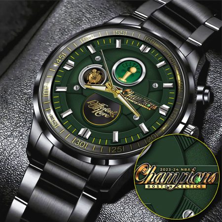 Boston Celtics MLS Black Stainless Steel Watch Gift For Fan