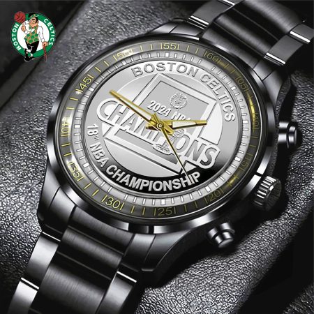 Boston Celtics MLS Black Stainless Steel Watch Gift For Fan