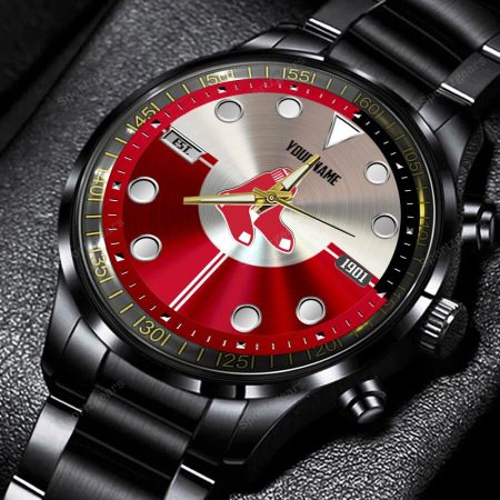 Boston Red Sox MLB Personalized New Black Hand Watch Gift For Fans