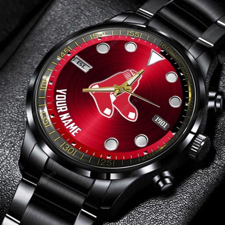 Boston Red Sox MLB Personalized New Black Hand Watch Gift For Fans