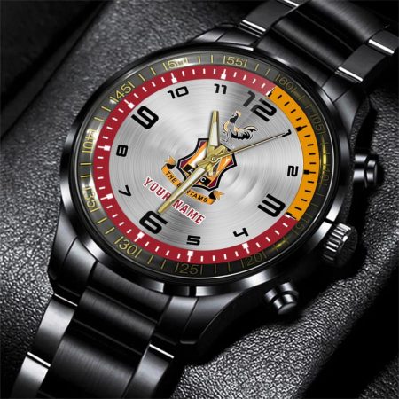 Bradford City EFL Personalized Black Stainless Steel Hand Watch For Fan