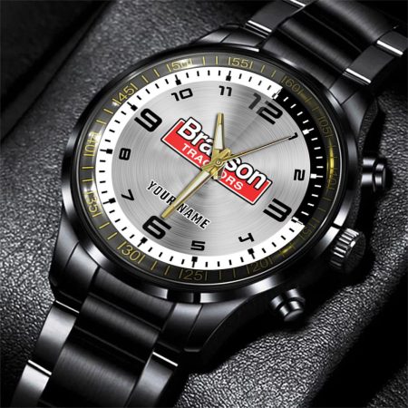 Branson Tractor Personalized Black Stainless Steel Hand Watch For Fan