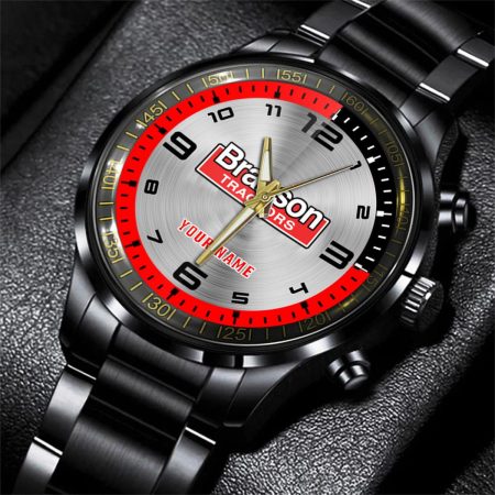 Branson Tractor Personalized Black Stainless Steel Hand Watch For Fan