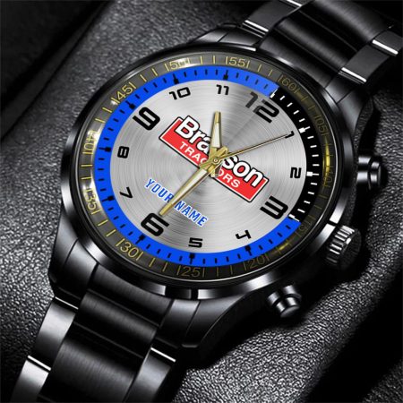 Branson Tractor Personalized Black Stainless Steel Hand Watch For Fan