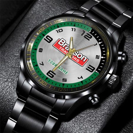 Branson Tractor Personalized Black Stainless Steel Hand Watch For Fan