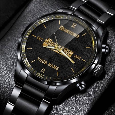 Branson Tractor Personlazied Black Fashion Hand Watch Gifts For Dad