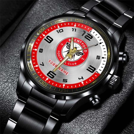 Brentford EPL Personalized Black Stainless Steel Hand Watch For Fan