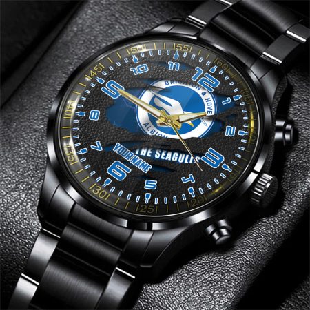 Brighton and Hove Albion EPL Personalized 3D Men Hand Watch Gift For Fans For Father
