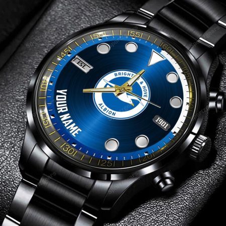 Brighton and Hove Albion EPL Personalized New Black Hand Watch Gift For Fans