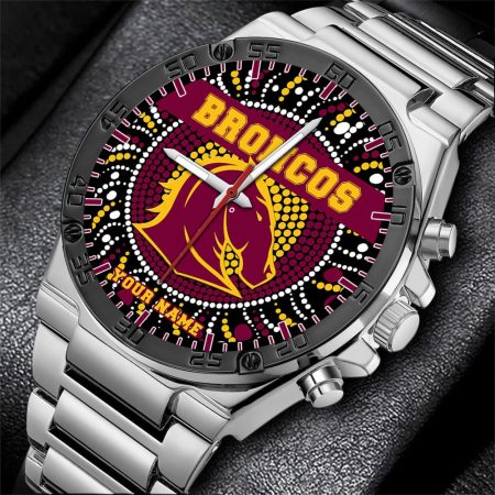 Brisbane Broncos NRL Mode Personalized Watch Men Gift For Fans