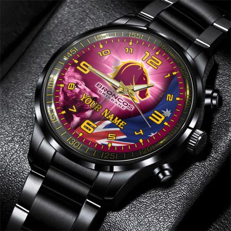 Brisbane Broncos NRL Personalized Style 3D Men Hand Watch Gift For Fans