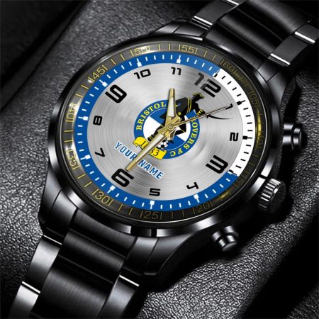 Bristol RoversEFL Personalized Black Stainless Steel Hand Watch For Fan