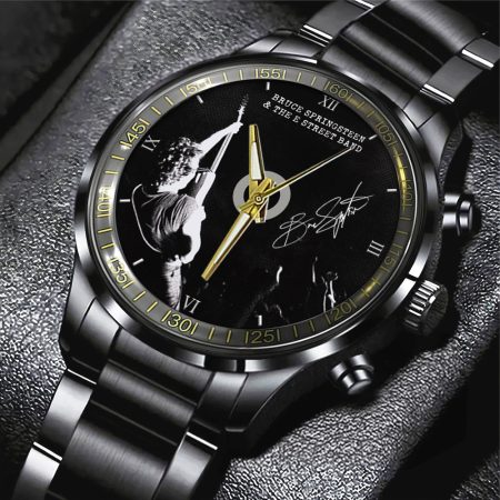 Bruce Springsteen Music Black Stainless Steel Watch Gift For Fan