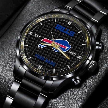 Buffalo Bills NFL Black Fashion Hand Watch Custom Your Name Gift For Fan