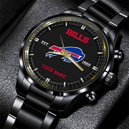 Buffalo Bills NFL Personalized Black Fashion Watch Gifts For Fans