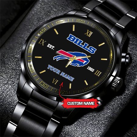 Buffalo Bills NFL Personalized Black Fashion Watch