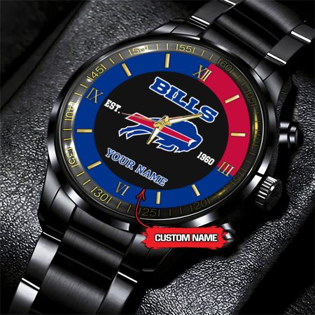 Buffalo Bills NFL Personalized Black Fashion Watch