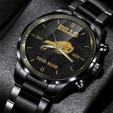 Buffalo Bills NFL Personalized Black Hand Watch Gift For Fans