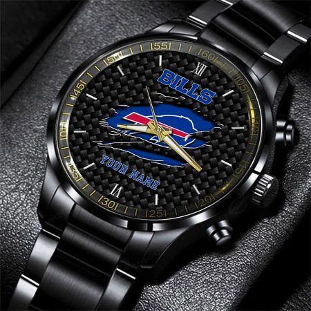 Buffalo Bills NFL Personalized Sport Black Fashion Watch For Fan