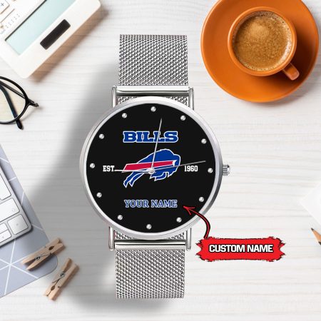 Buffalo Bills NFL Personalized Style Sliver Hand Watch For Lady For Fan