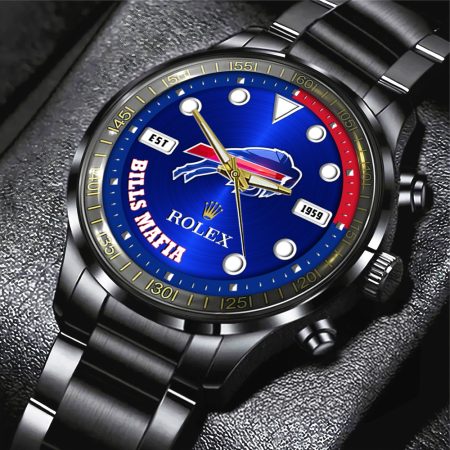 Buffalo Bills NFL x Rolex Black Stainless Steel Watch Gift For Fan