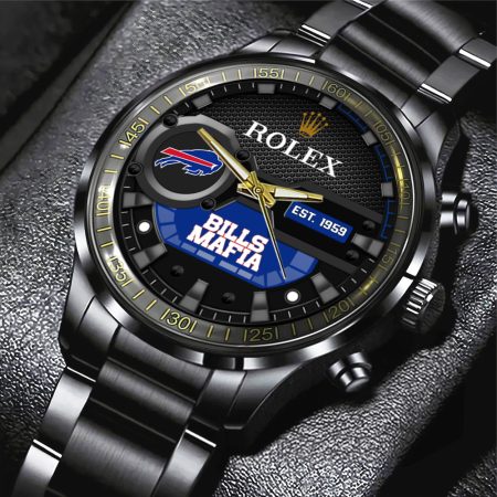 Buffalo Bills NFL x Rolex Black Stainless Steel Watch Gift For Fan