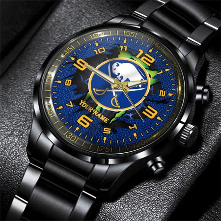 Buffalo Sabres NHL Personalized 3D Black Men Hand Watch Gift For Fans